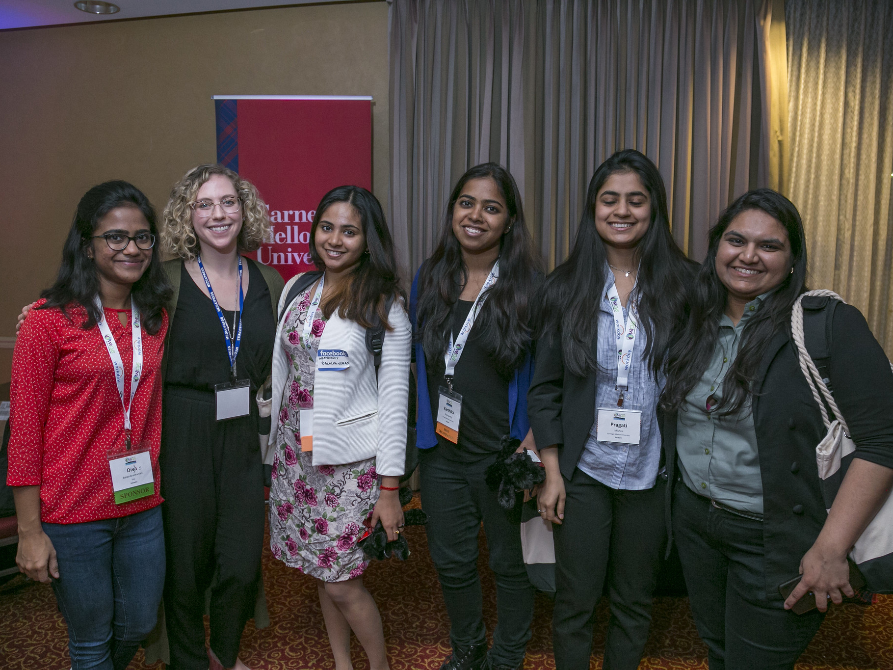 A group of Information Networking Institute students from CMU pose at WiCyS 2019.