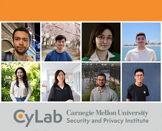 Headshot photos of 2026 CyLab Presidential Fellow recipients
